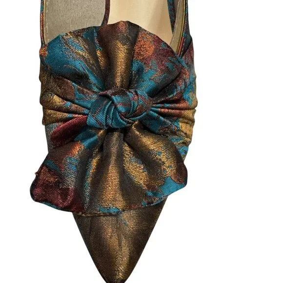 Alex Marie Metallic Floral Brocade Pointed Toe Mules | Size 9M NWT - Picture 13 of 14